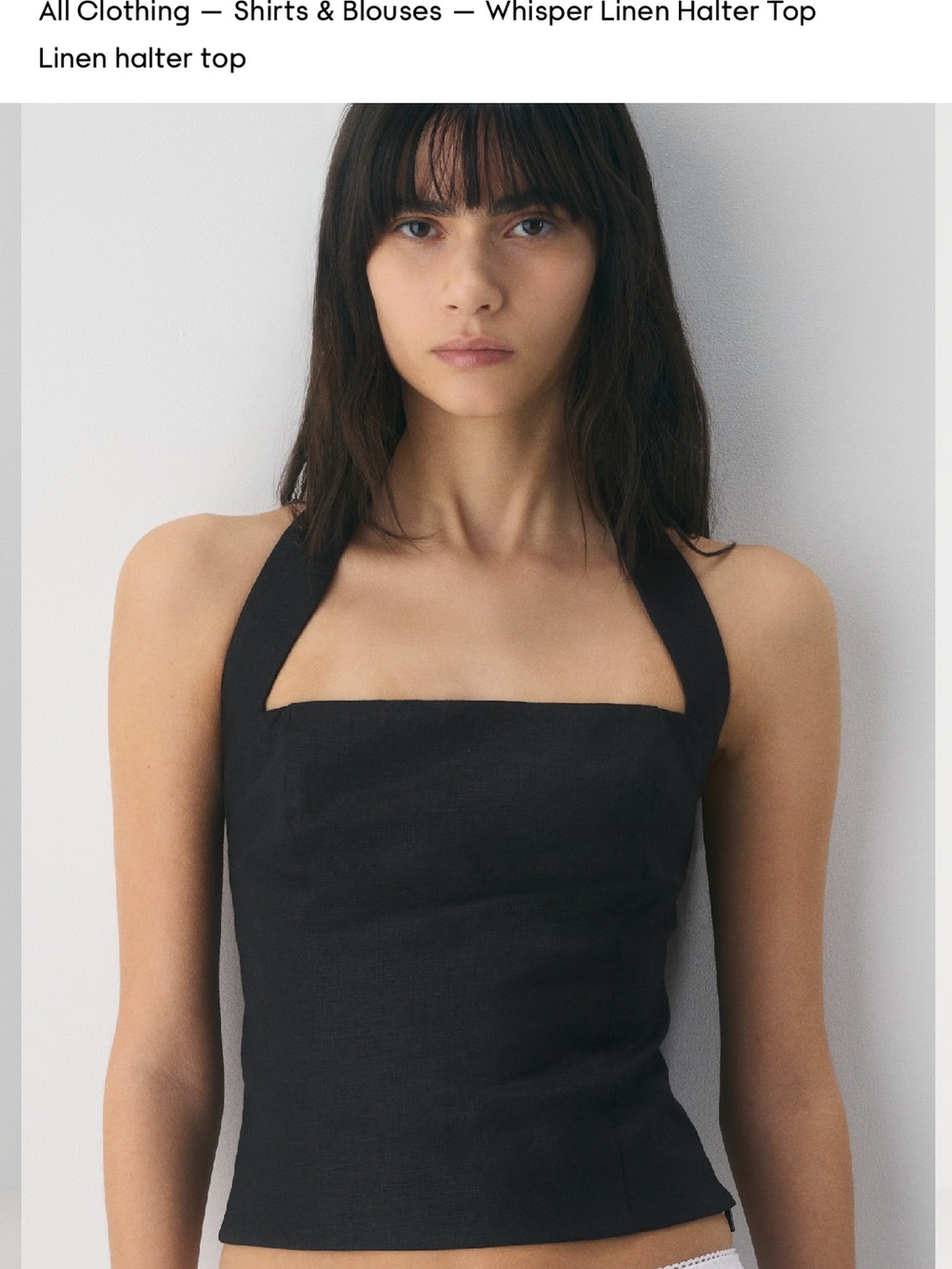ARITZIA LINEN HALTER TOP